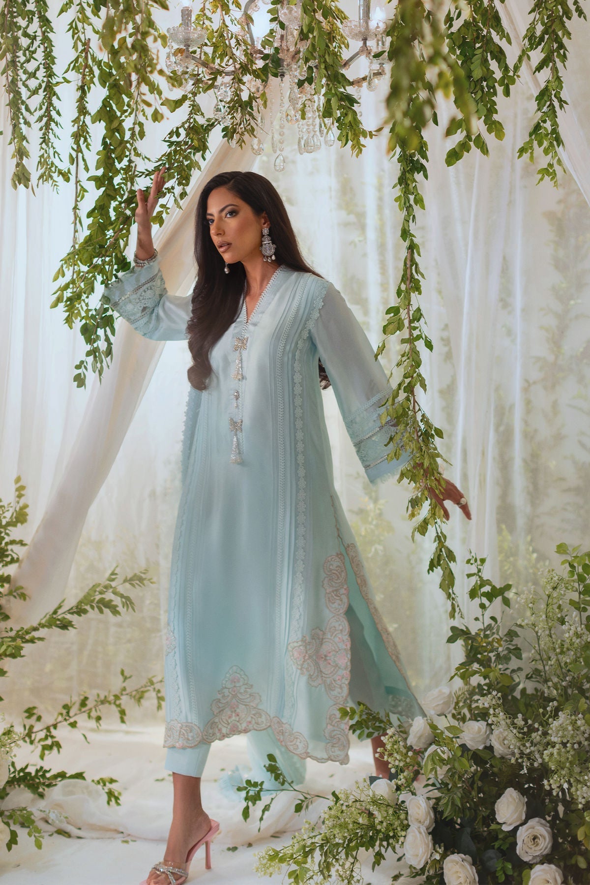 Annus Abrar | Lumi Eid Edit | Sabreen-Brand:Annus Abrar-Type:Ladies Clothes-Ice Blue-Silk-House of Maryam- Buy in UK, USA