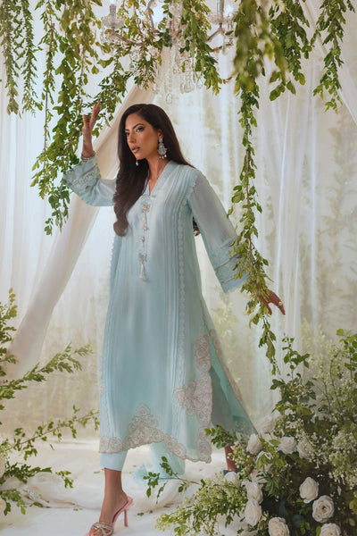 Annus Abrar | Lumi Eid Edit | Sabreen-Brand:Annus Abrar-Type:Ladies Clothes-Ice Blue-Silk-House of Maryam- Buy in UK, USA