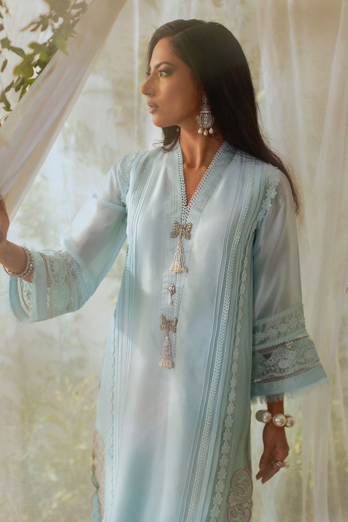 Annus Abrar | Lumi Eid Edit | Sabreen-Brand:Annus Abrar-Type:Ladies Clothes-Ice Blue-Silk-House of Maryam- Buy in UK, USA