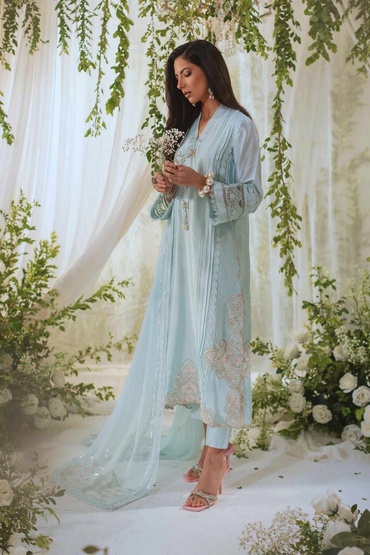 Annus Abrar | Lumi Eid Edit | Sabreen-Brand:Annus Abrar-Type:Ladies Clothes-Ice Blue-Silk-House of Maryam- Buy in UK, USA