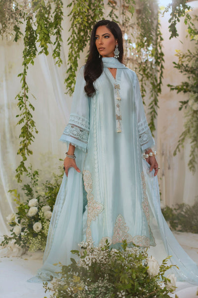 Annus Abrar | Lumi Eid Edit | Sabreen-Brand:Annus Abrar-Type:Ladies Clothes-Ice Blue-Silk-House of Maryam- Buy in UK, USA