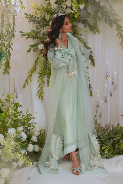 Annus Abrar | Lumi Eid Edit | Safa-Brand:Annus Abrar-Type:Ladies Clothes-Mint-Silk Net-House of Maryam- Buy in UK, USA