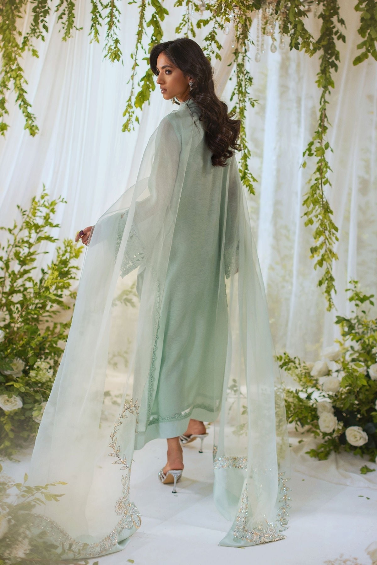 Annus Abrar | Lumi Eid Edit | Safa-Brand:Annus Abrar-Type:Ladies Clothes-Mint-Silk Net-House of Maryam- Buy in UK, USA