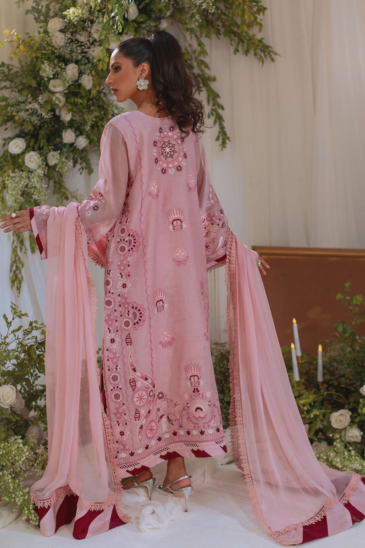Annus Abrar | Lumi Eid Edit | Zimal-Brand:Annus Abrar-Type:Ladies Clothes-Tea Pink-Organza-House of Maryam- Buy in UK, USA