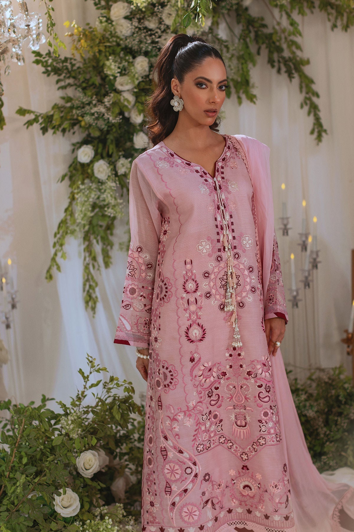 Annus Abrar | Lumi Eid Edit | Zimal-Brand:Annus Abrar-Type:Ladies Clothes-Tea Pink-Organza-House of Maryam- Buy in UK, USA