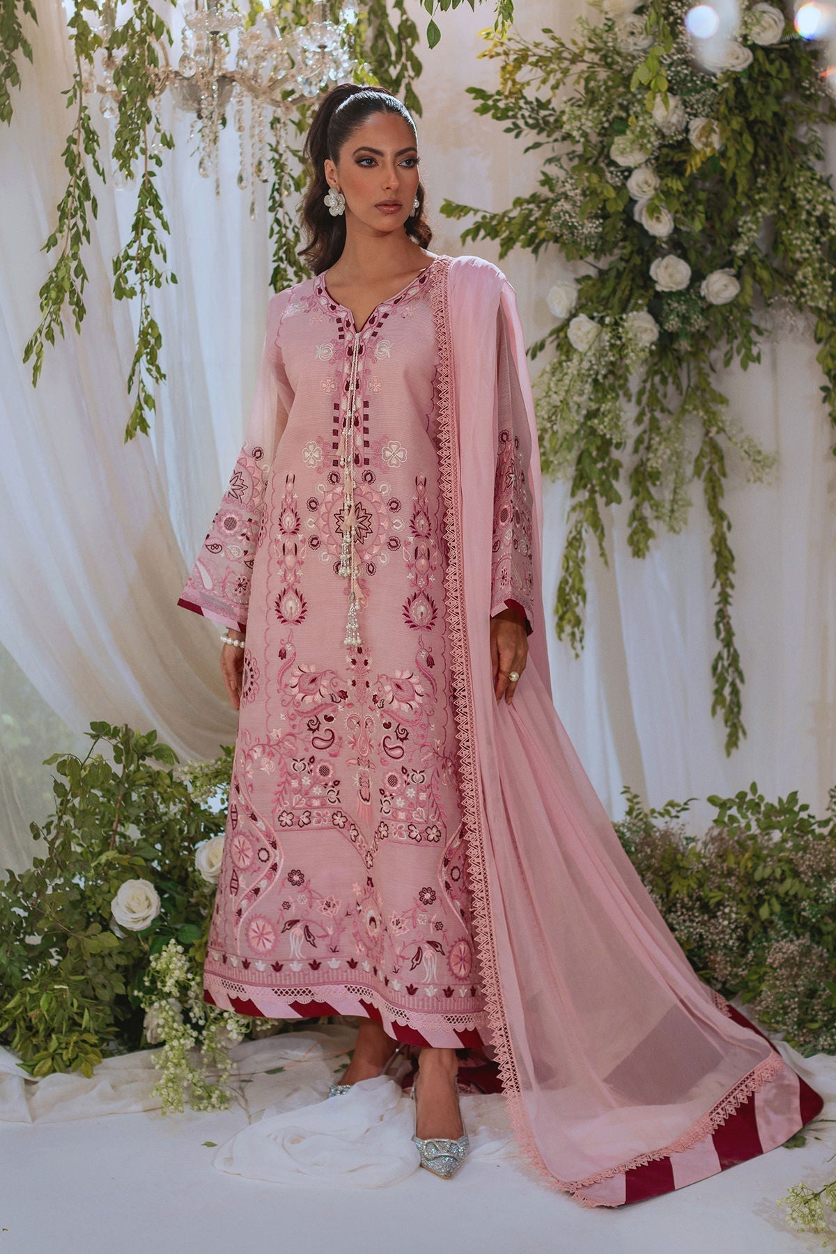 Annus Abrar | Lumi Eid Edit | Zimal-Brand:Annus Abrar-Type:Ladies Clothes-Tea Pink-Organza-House of Maryam- Buy in UK, USA