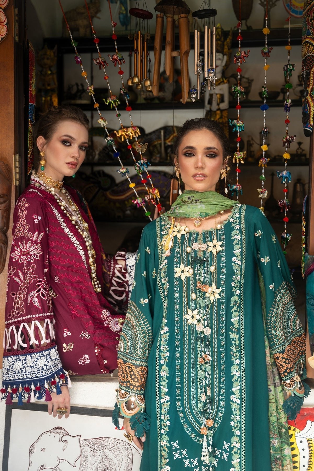 Annus Abrar | Neroli Luxury Lawn | Rela-Brand:Annus Abrar-Type:Ladies Clothes-Emerald Green-Lawn-House of Maryam- Buy in UK, USA