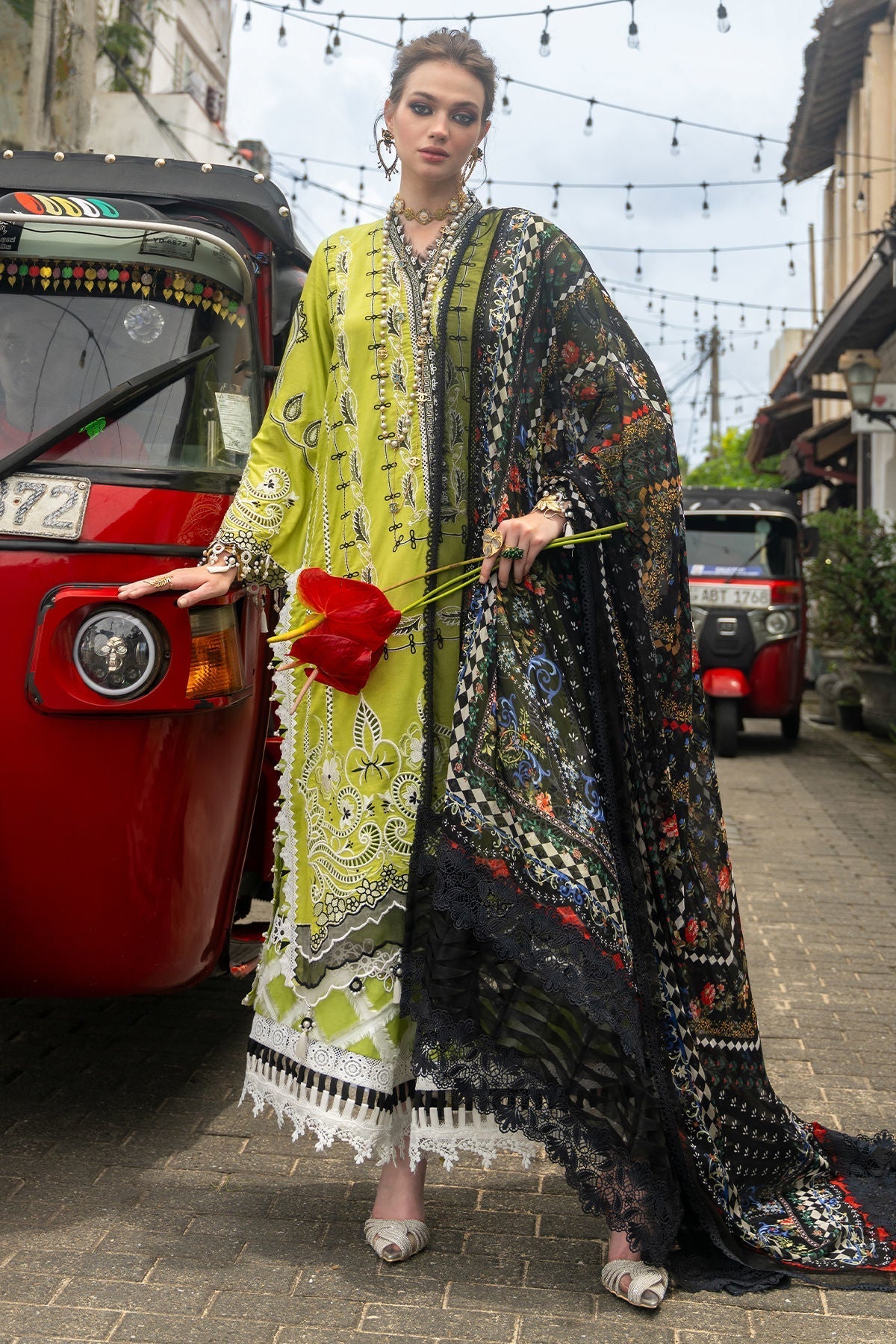 Annus Abrar | Neroli Luxury Lawn | Rutaba-Brand:Annus Abrar-Type:Ladies Clothes-Lime-Lawn-House of Maryam- Buy in UK, USA