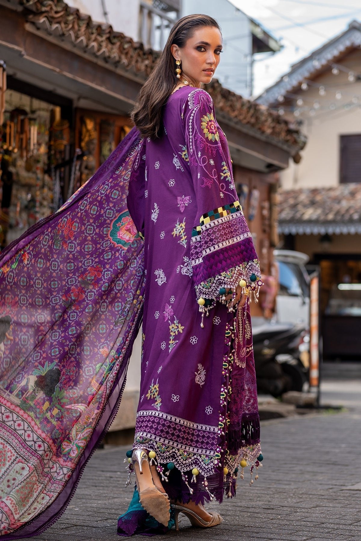 Annus Abrar | Neroli Luxury Lawn | Zoila-Brand:Annus Abrar-Type:Ladies Clothes-Purple-Lawn-House of Maryam- Buy in UK, USA