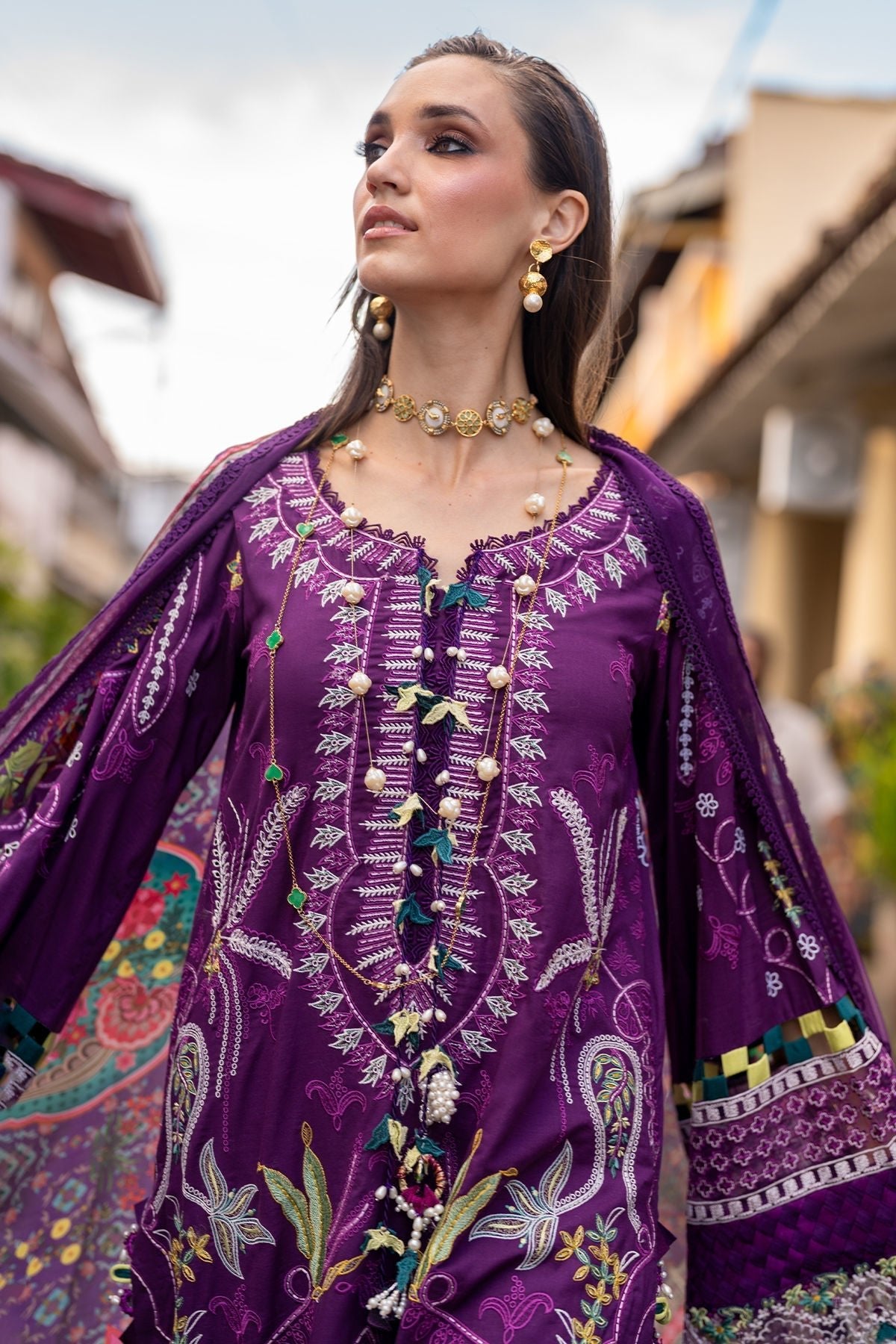 Annus Abrar | Neroli Luxury Lawn | Zoila-Brand:Annus Abrar-Type:Ladies Clothes-Purple-Lawn-House of Maryam- Buy in UK, USA