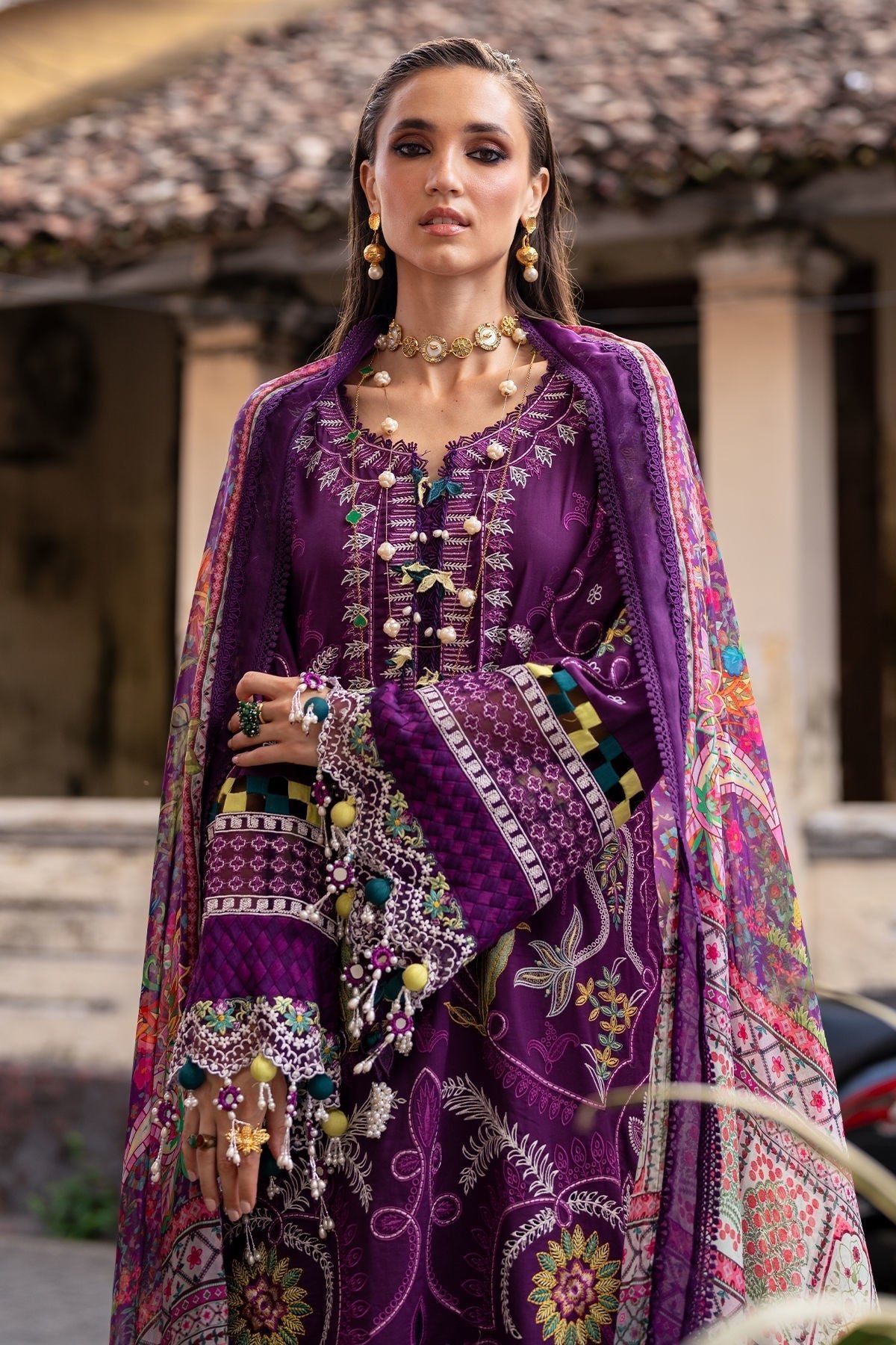 Annus Abrar | Neroli Luxury Lawn | Zoila-Brand:Annus Abrar-Type:Ladies Clothes-Purple-Lawn-House of Maryam- Buy in UK, USA