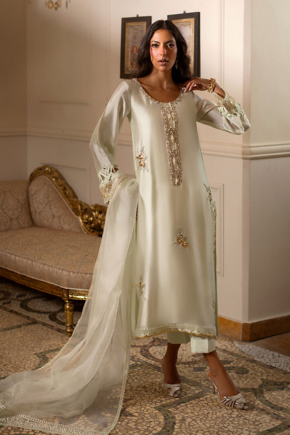 Annus Abrar | Zeh Eid Edit | Arina-Brand:Annus Abrar-Type:Ladies Clothes-Off White-Sheesha Silk-House of Maryam- Buy in UK, USA