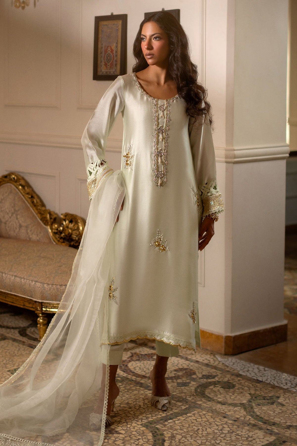 Annus Abrar | Zeh Eid Edit | Arina-Brand:Annus Abrar-Type:Ladies Clothes-Off White-Sheesha Silk-House of Maryam- Buy in UK, USA