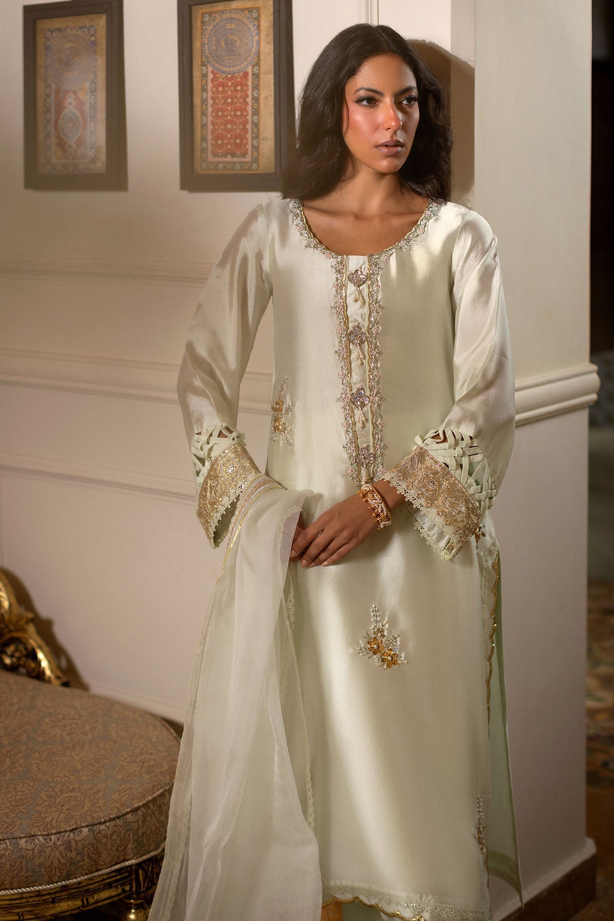Annus Abrar | Zeh Eid Edit | Arina-Brand:Annus Abrar-Type:Ladies Clothes-Off White-Sheesha Silk-House of Maryam- Buy in UK, USA
