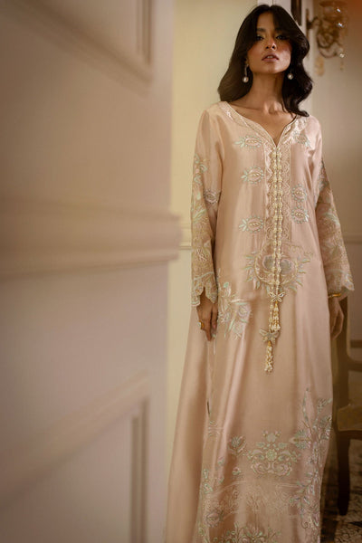 Annus Abrar | Zeh Eid Edit | Brisa Kaftan-Brand:Annus Abrar-Type:Ladies Clothes-Soft Peach-Sheesha Silk-House of Maryam- Buy in UK, USA