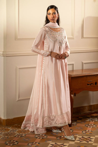 Annus Abrar | Zeh Eid Edit | Kesra-Brand:Annus Abrar-Type:Ladies Clothes-Light Peach Pink-Sheesha Silk-House of Maryam- Buy in UK, USA