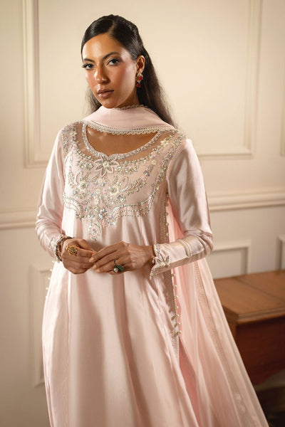 Annus Abrar | Zeh Eid Edit | Kesra-Brand:Annus Abrar-Type:Ladies Clothes-Light Peach Pink-Sheesha Silk-House of Maryam- Buy in UK, USA