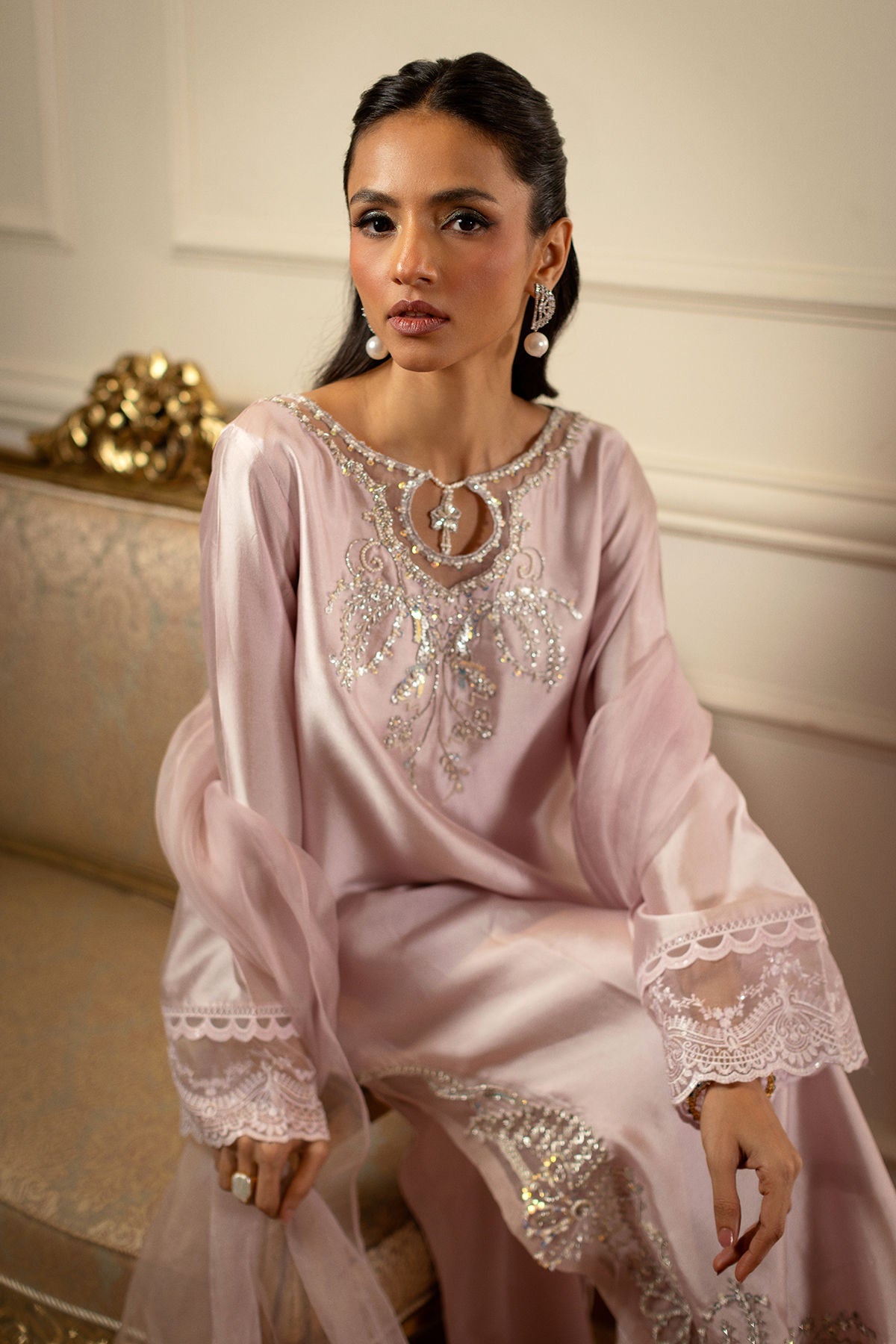 Annus Abrar | Zeh Eid Edit | Leyana-Brand:Annus Abrar-Type:Ladies Clothes-Mauve-Sheesha Silk-House of Maryam- Buy in UK, USA