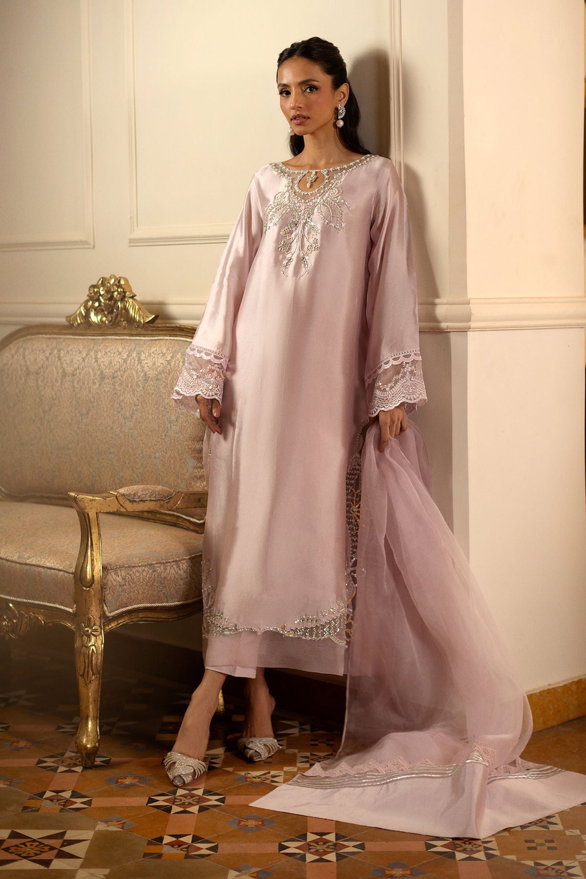 Annus Abrar | Zeh Eid Edit | Leyana-Brand:Annus Abrar-Type:Ladies Clothes-Mauve-Sheesha Silk-House of Maryam- Buy in UK, USA