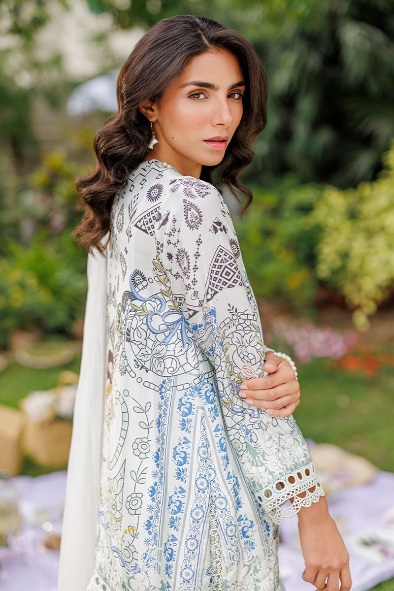Ansab Jahangir | A Silk Afternoon Luxury Eid Silks 26 | Crema-Brand:Ansab Jahangir-Type:Ladies Clothes-Off White-Raw Silk-House of Maryam- Buy in UK, USA