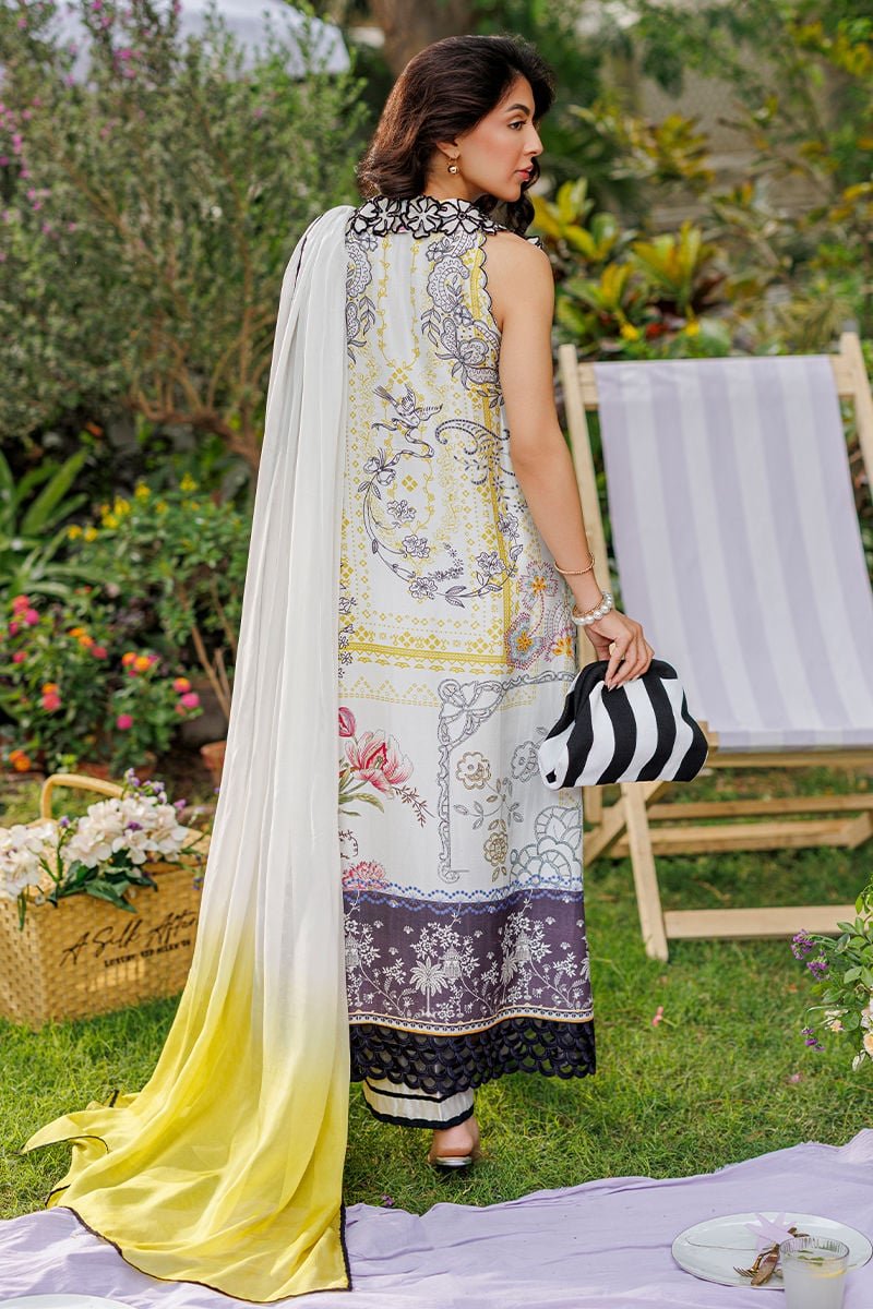 Ansab Jahangir | A Silk Afternoon Luxury Eid Silks 26 | Honeydew-Brand:Ansab Jahangir-Type:Ladies Clothes-Off White-Raw Silk-House of Maryam- Buy in UK, USA