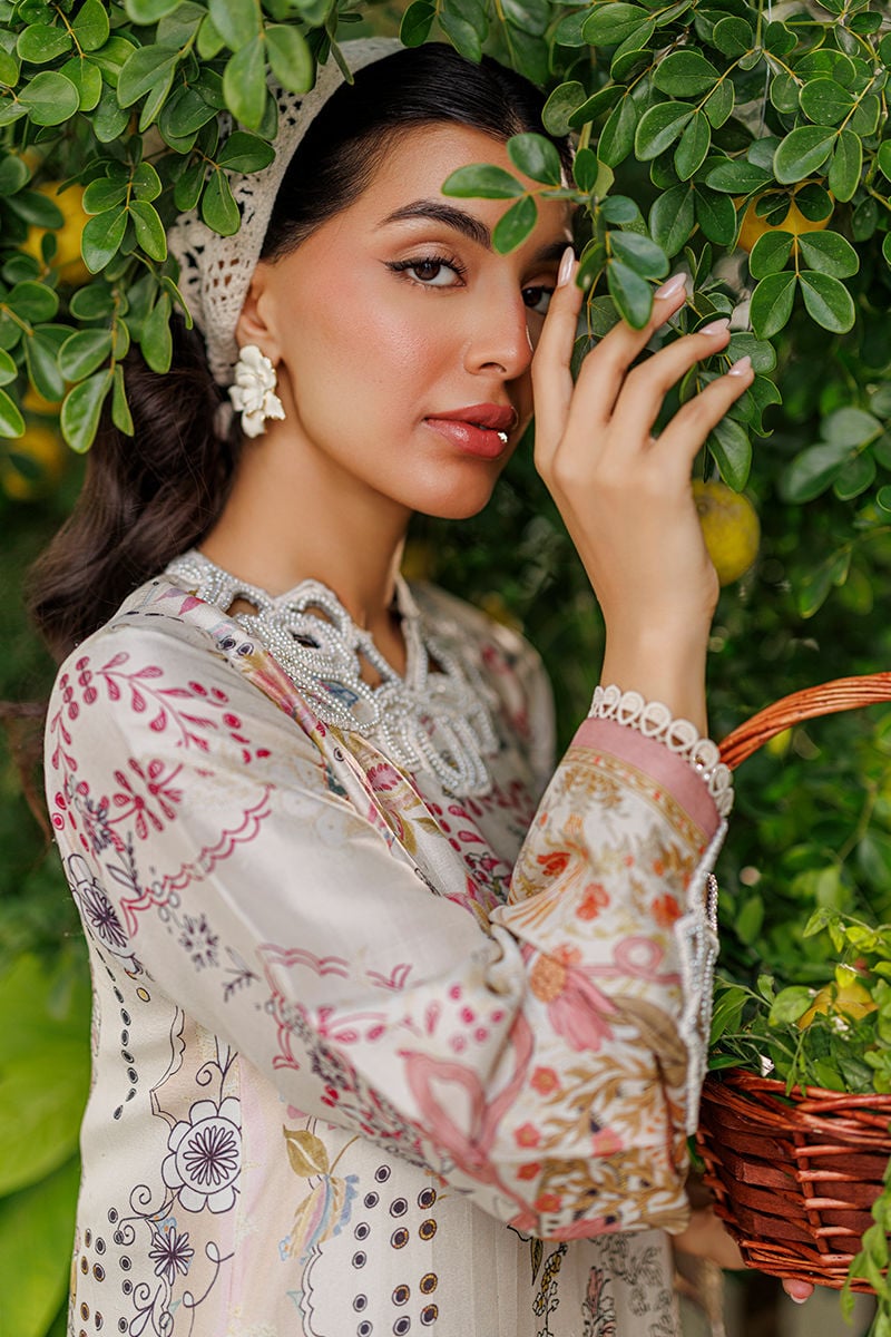 Ansab Jahangir | A Silk Afternoon Luxury Eid Silks 26 | Petaline-Brand:Ansab Jahangir-Type:Ladies Clothes-Ivory-Raw Silk-House of Maryam- Buy in UK, USA