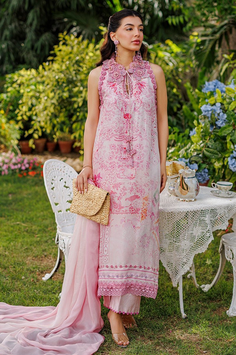 Ansab Jahangir | A Silk Afternoon Luxury Eid Silks 26 | Rosea-Brand:Ansab Jahangir-Type:Ladies Clothes-Blush Pink-Raw Silk-House of Maryam- Buy in UK, USA