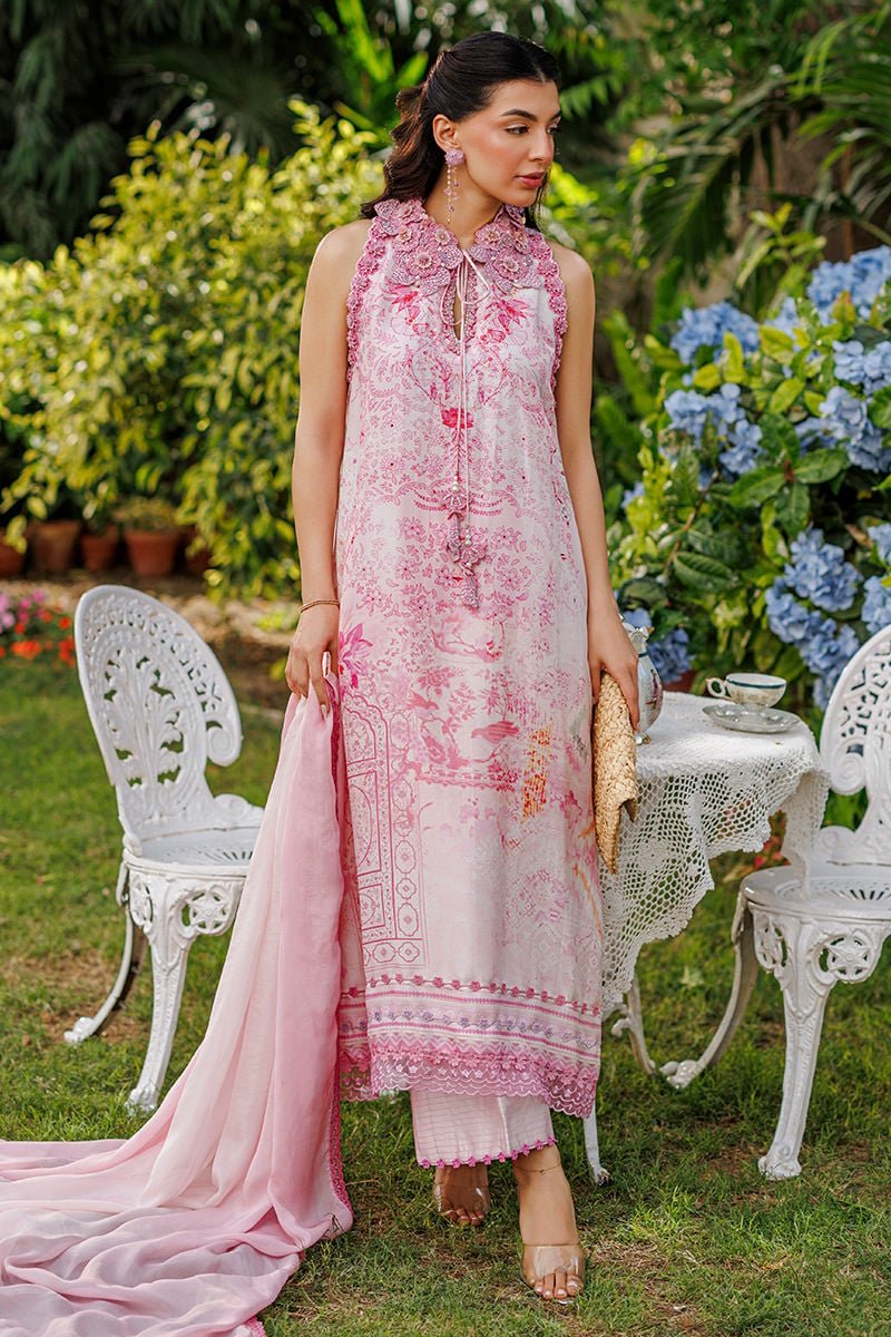 Ansab Jahangir | A Silk Afternoon Luxury Eid Silks 26 | Rosea-Brand:Ansab Jahangir-Type:Ladies Clothes-Blush Pink-Raw Silk-House of Maryam- Buy in UK, USA