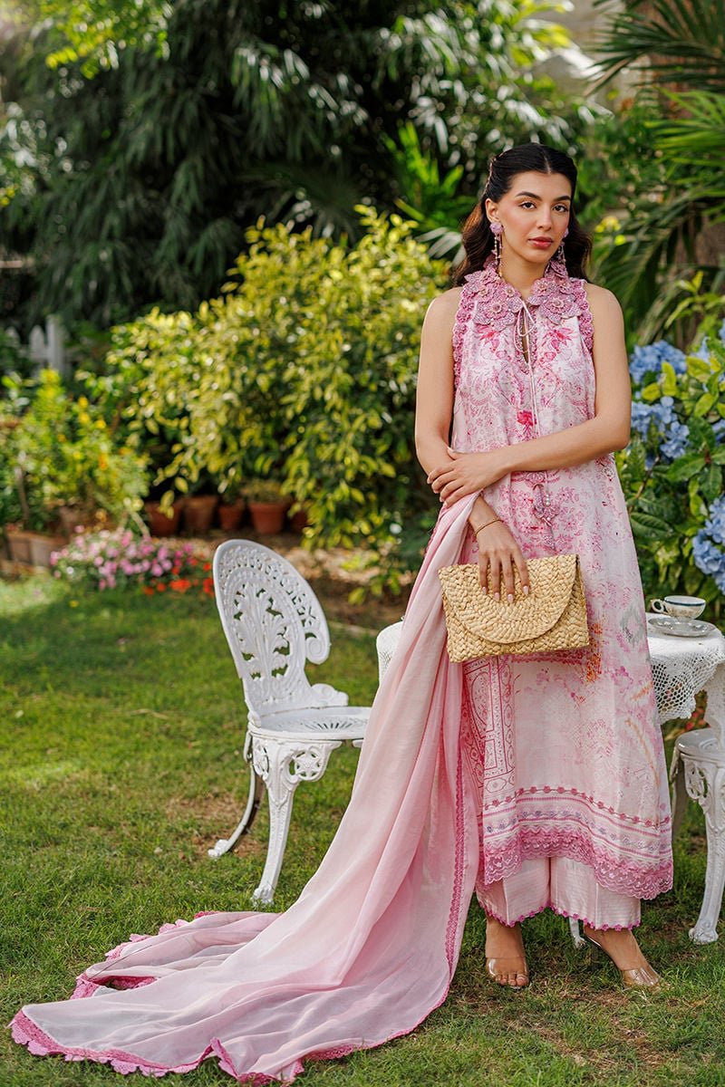 Ansab Jahangir | A Silk Afternoon Luxury Eid Silks 26 | Rosea-Brand:Ansab Jahangir-Type:Ladies Clothes-Blush Pink-Raw Silk-House of Maryam- Buy in UK, USA