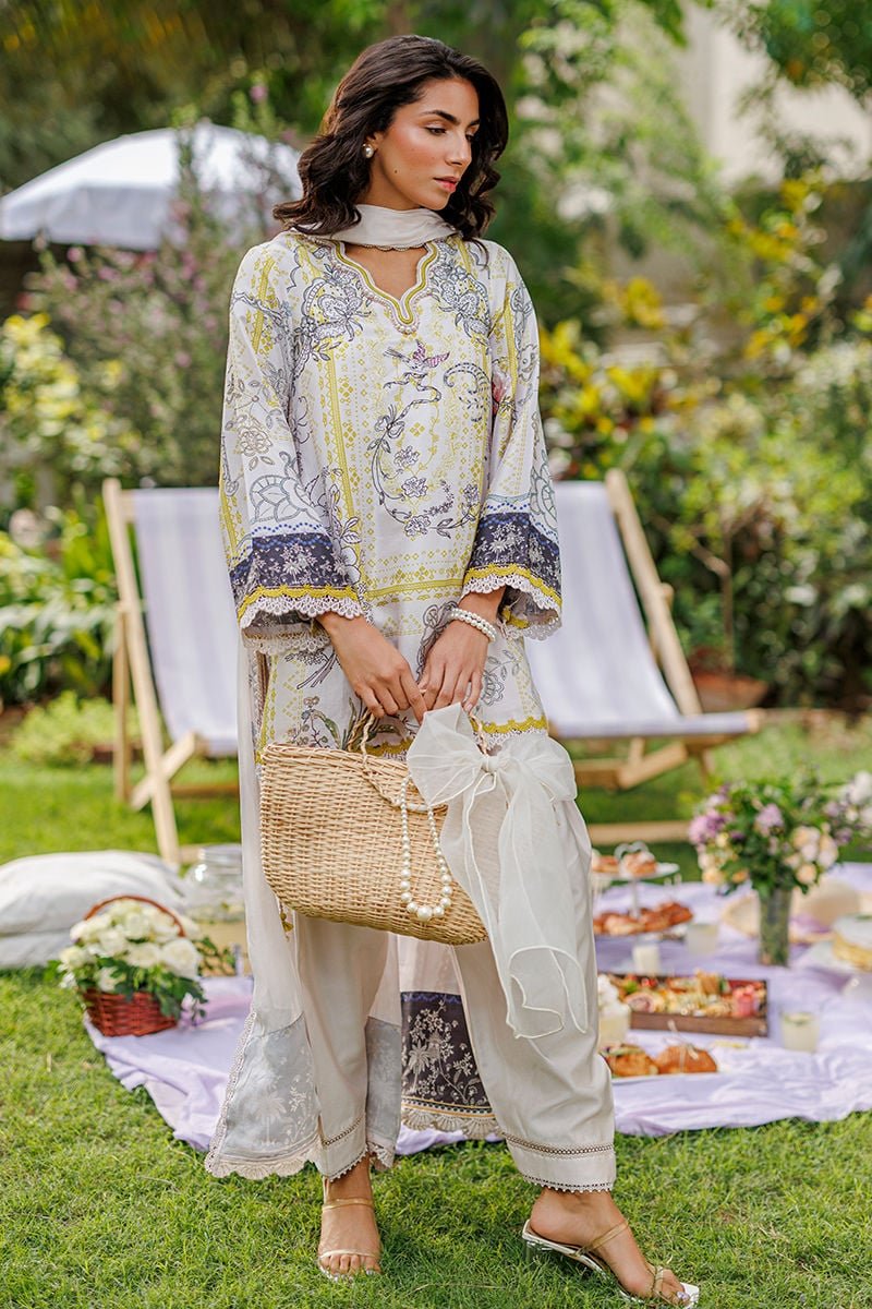 Ansab Jahangir | A Silk Afternoon Luxury Eid Silks 26 | Sunbeam-Brand:Ansab Jahangir-Type:Ladies Clothes-Off White-Raw Silk-House of Maryam- Buy in UK, USA