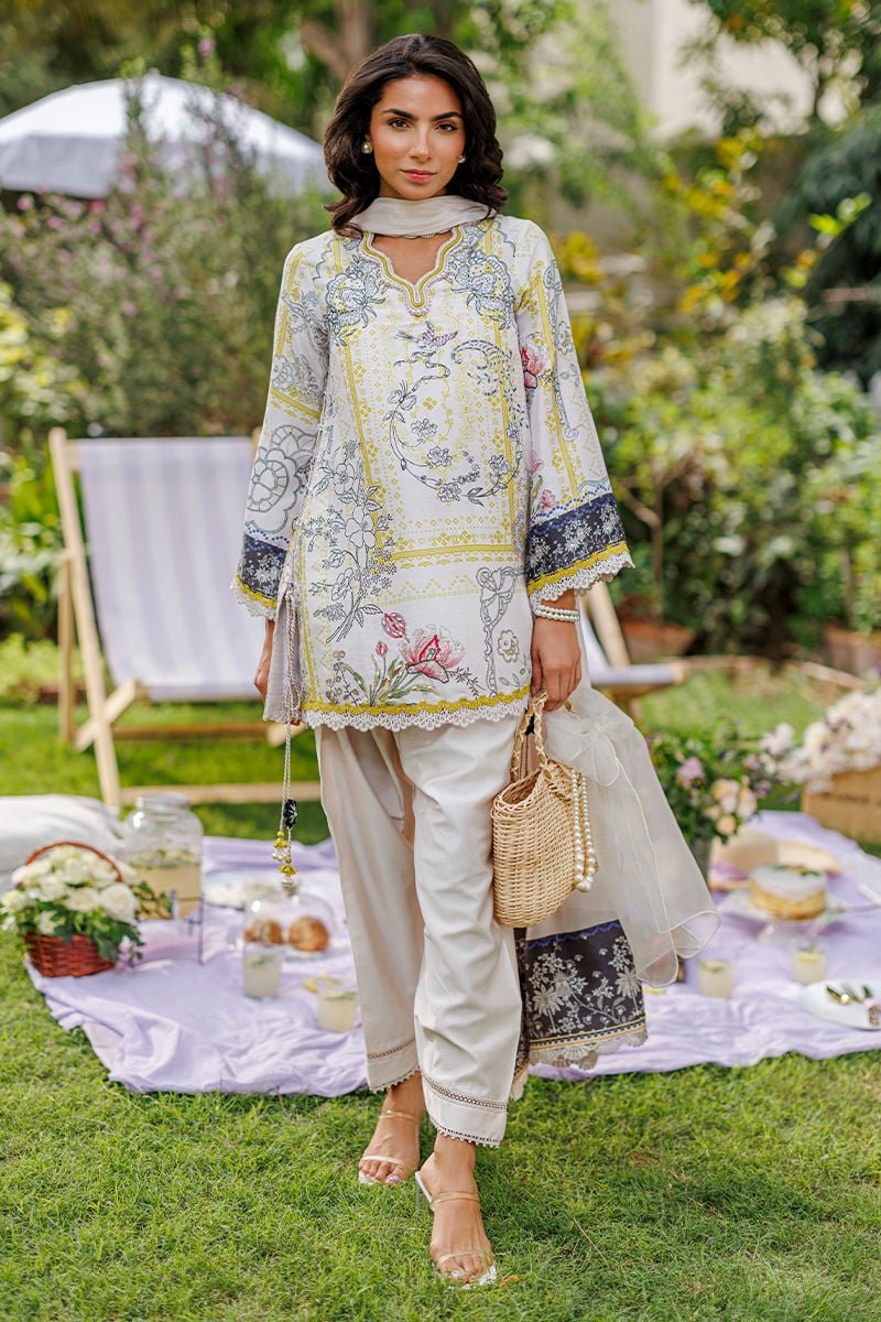 Ansab Jahangir | A Silk Afternoon Luxury Eid Silks 26 | Sunbeam-Brand:Ansab Jahangir-Type:Ladies Clothes-Off White-Raw Silk-House of Maryam- Buy in UK, USA