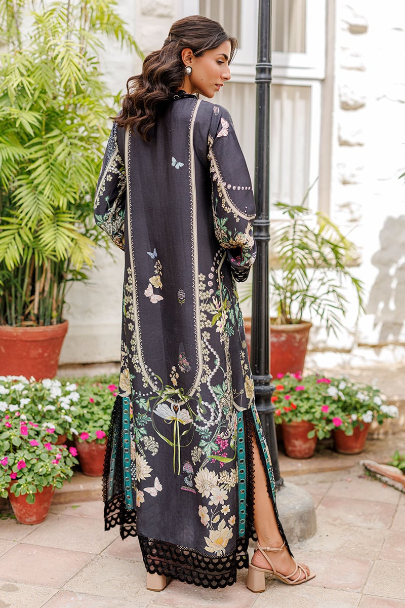 Ansab Jahangir | A Silk Afternoon Luxury Eid Silks 26 | Tisara-Brand:Ansab Jahangir-Type:Ladies Clothes-Black-Raw Silk-House of Maryam- Buy in UK, USA
