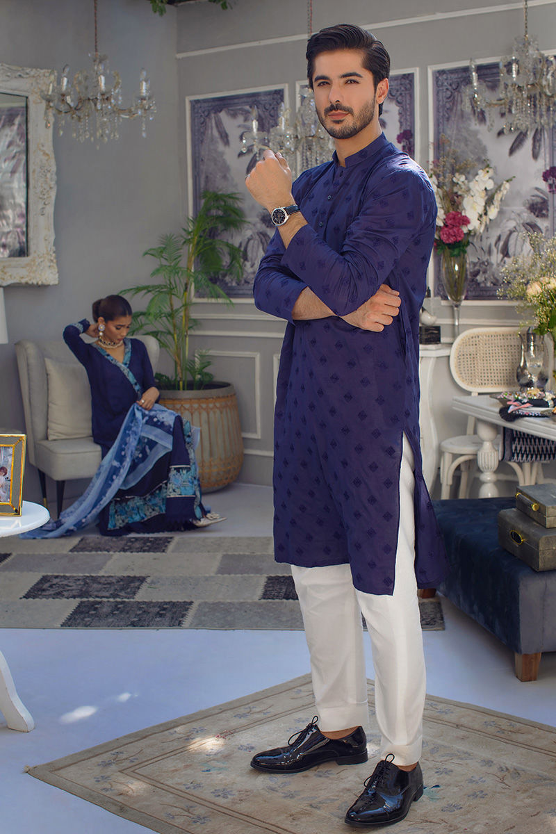 Pakistani Menswear | Ansab Jahangir | NAVY NOUVEAU by Designer House of Maryam Ltd. - House of Maryam - Pakistani Designer Ethnic Wear in {{ shop.shopifyCountryName }}