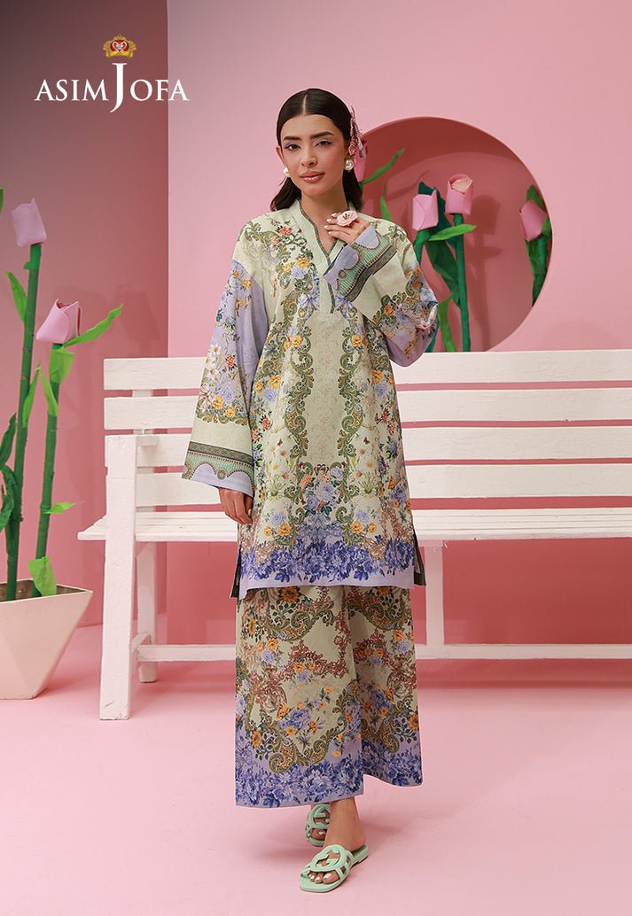 Asim Jofa | Eid Pret | AJPB-275-Brand:Asim Jofa-Type:Ladies Clothes-Mint Gray-Lawn-House of Maryam- Buy in UK, USA