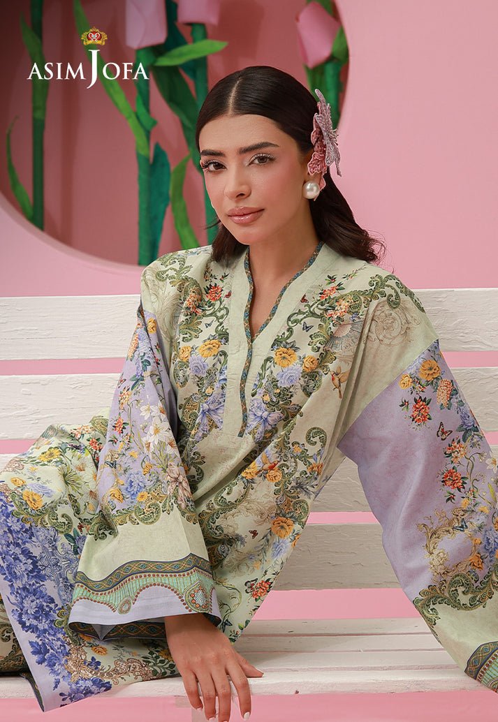 Asim Jofa | Eid Pret | AJPB-275-Brand:Asim Jofa-Type:Ladies Clothes-Mint Gray-Lawn-House of Maryam- Buy in UK, USA