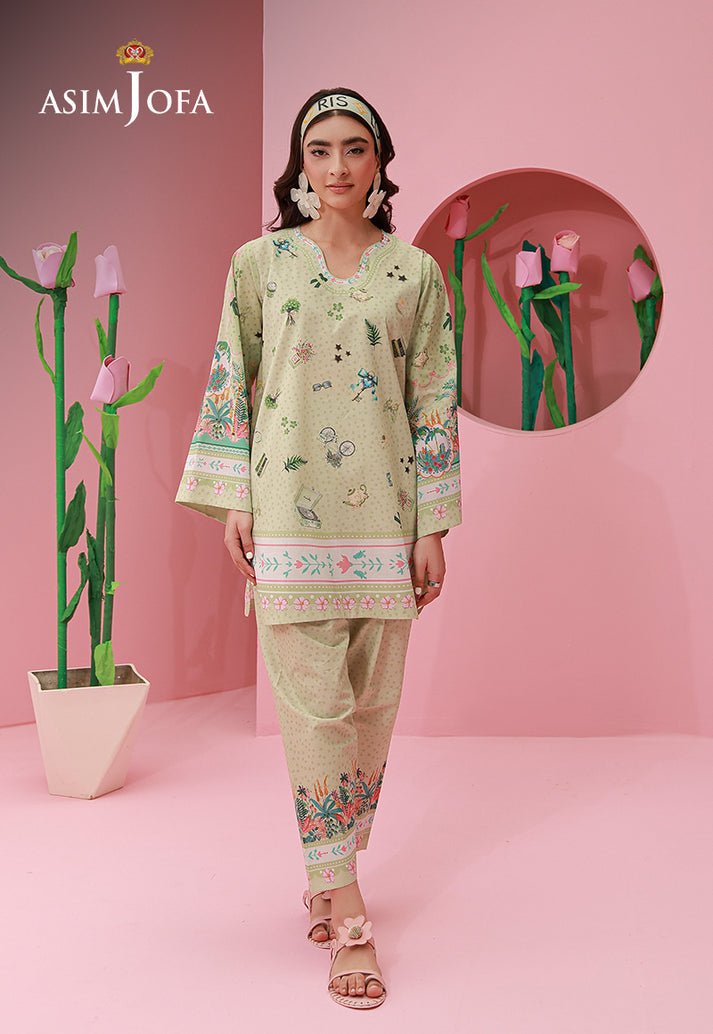 Asim Jofa | Eid Pret | AJPB-280-Brand:Asim Jofa-Type:Ladies Clothes-Mint-Lawn-House of Maryam- Buy in UK, USA