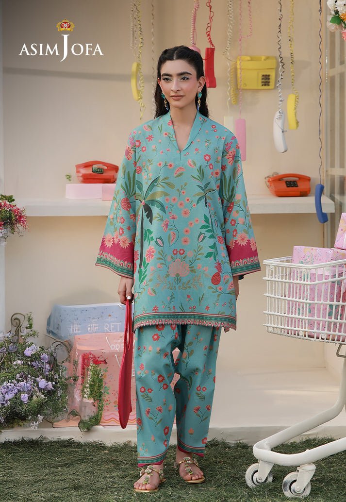 Asim Jofa | Eid Pret |New AJPB-272-Brand:Asim Jofa-Type:Ladies Clothes-Light Teal-Lawn-House of Maryam- Buy in UK, USA