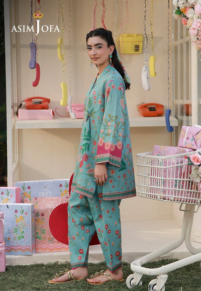 Asim Jofa | Eid Pret |New AJPB-272-Brand:Asim Jofa-Type:Ladies Clothes-Light Teal-Lawn-House of Maryam- Buy in UK, USA