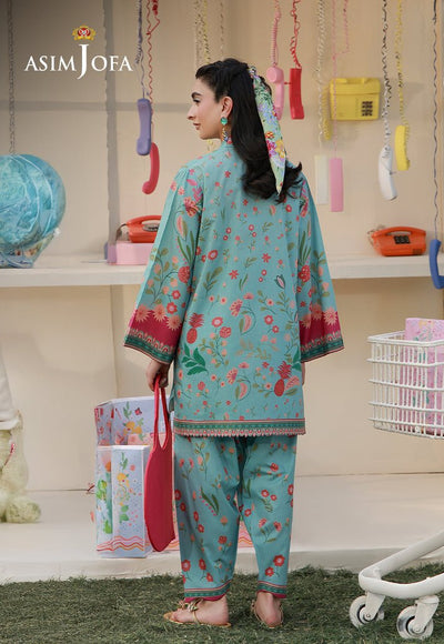 Asim Jofa | Eid Pret |New AJPB-272-Brand:Asim Jofa-Type:Ladies Clothes-Light Teal-Lawn-House of Maryam- Buy in UK, USA