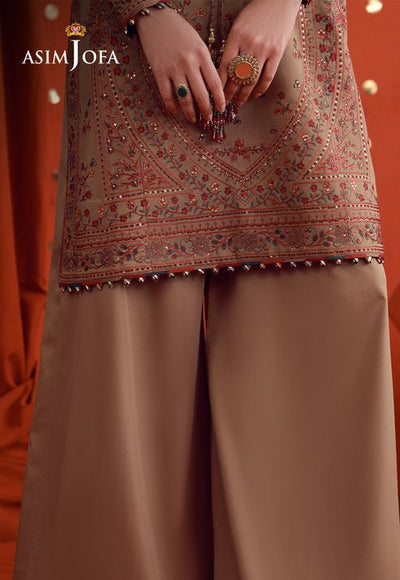 Asim Jofa | Luxury Festive 26 | AJULFB-01-Brand:Asim Jofa-Type:Ladies Clothes-Coffee-Silk-House of Maryam- Buy in UK, USA