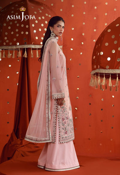 Asim Jofa | Luxury Festive 26 | AJULFB-06-Brand:Asim Jofa-Type:Ladies Clothes-Pink-Poly Net-House of Maryam- Buy in UK, USA