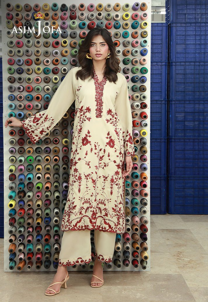 Asim Jofa | Luxury Pret | AJLPF-06-Brand:Asim Jofa-Type:Ladies Clothes-Cream-Silk-House of Maryam- Buy in UK, USA
