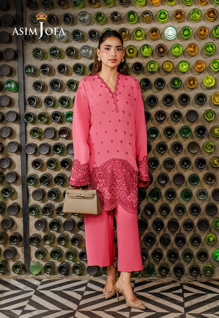 Asim Jofa | Luxury Pret | AJPB-316-Brand:Asim Jofa-Type:Ladies Clothes-Candy Pink-Raw Silk-House of Maryam- Buy in UK, USA