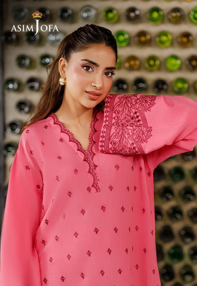Asim Jofa | Luxury Pret | AJPB-316-Brand:Asim Jofa-Type:Ladies Clothes-Candy Pink-Raw Silk-House of Maryam- Buy in UK, USA