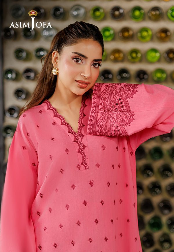 Asim Jofa | Luxury Pret | AJPB-316-Brand:Asim Jofa-Type:Ladies Clothes-Candy Pink-Raw Silk-House of Maryam- Buy in UK, USA