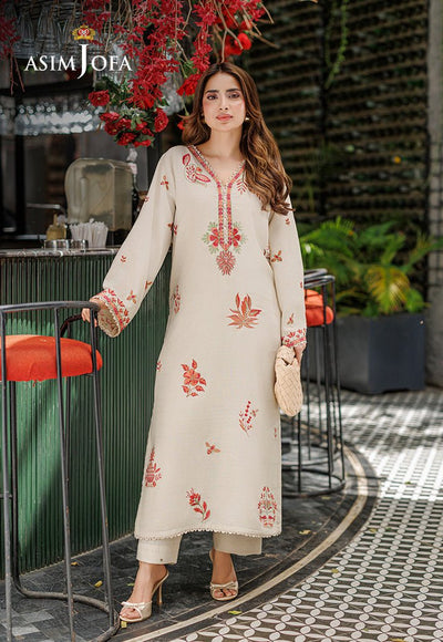 Asim Jofa | Luxury Pret | AJPB-341-Brand:Asim Jofa-Type:Ladies Clothes-Beige-Dobby-House of Maryam- Buy in UK, USA