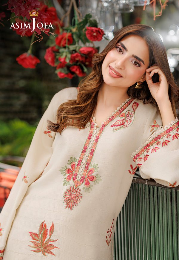Asim Jofa | Luxury Pret | AJPB-341-Brand:Asim Jofa-Type:Ladies Clothes-Beige-Dobby-House of Maryam- Buy in UK, USA