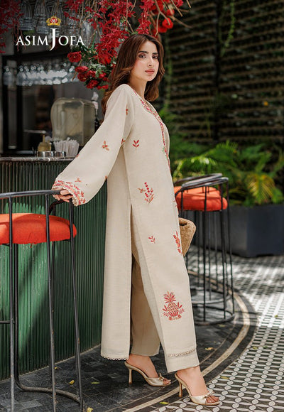 Asim Jofa | Luxury Pret | AJPB-341-Brand:Asim Jofa-Type:Ladies Clothes-Beige-Dobby-House of Maryam- Buy in UK, USA