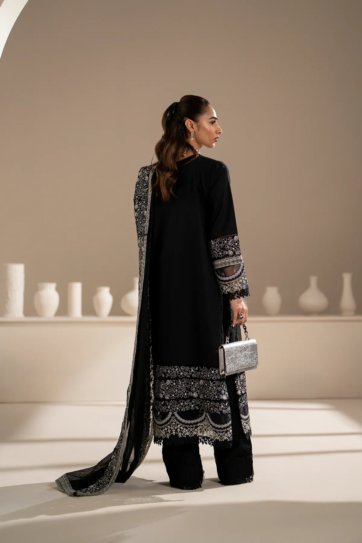 Azzal | Aghaaz Luxury Lawn | Siyah -  Azzal Luxury - Original Designer Dress - House of Maryam