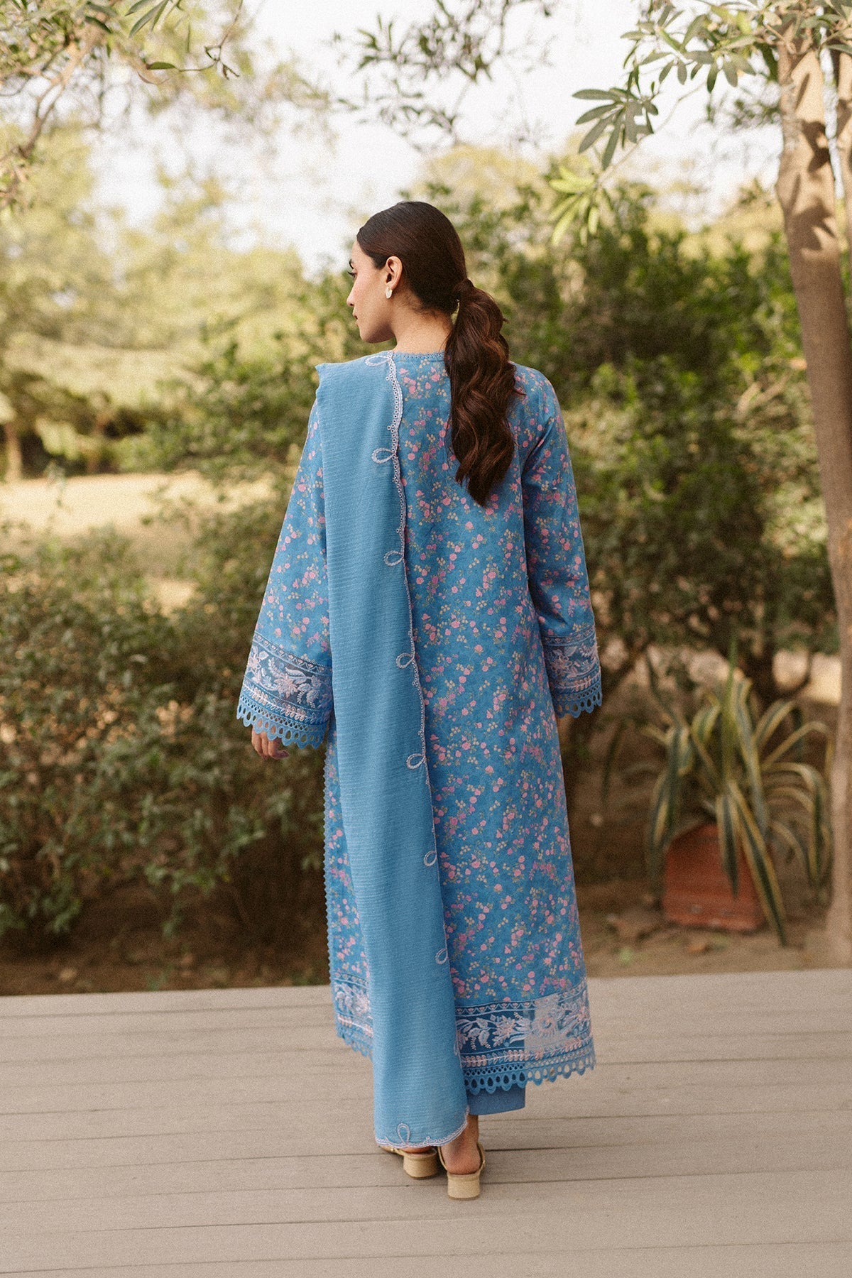 Ayzel | The Bare Minimum | Brielle-Brand:Ayzel-Type:Ladies Clothes-Denium Blue-Lawn-House of Maryam- Buy in UK, USA
